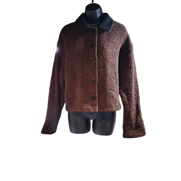 Weave Of The Irish Women's 90% Wool Sweater Collar Jacket Cardigan Brown Size S - Picture 1 of 8